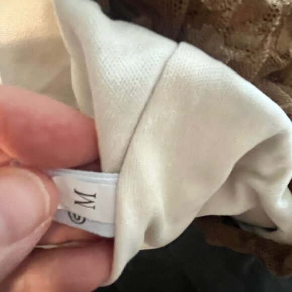 CORSETLYF Cream, Brown and Back Lace Corset Top with Velvet Bows Size Medium - Picture 8 of 8